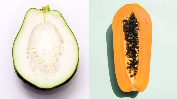 What does a ripe papaya look like